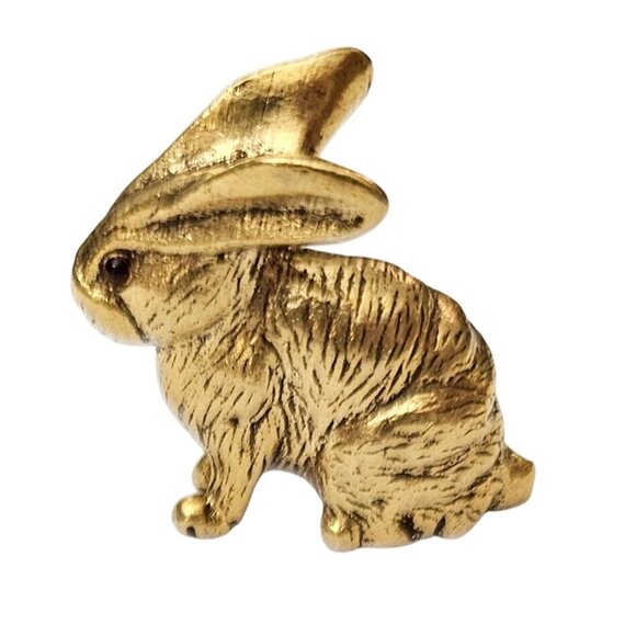 MMA Metropolitan Museum of Art  Rabbit Hare Brooch Gold Tone Pin, Signed - Picture 3 of 9